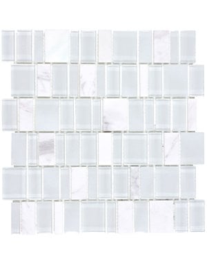 Luxury Tiles Blanco Marble Glass Mosaic Mix Tile