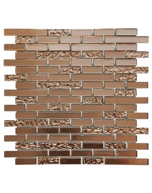 Luxury Tiles Frosted Red Brick Glass Mosaic 300x300mm tile