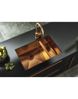 Luxury Tiles Midas Copper Undermount Kitchen Sink with base