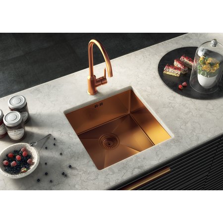 Luxury Tiles Midas Lalot Copper Undermount Kitchen Stainless sink with waste