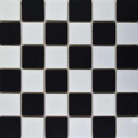 Luxury Tiles Black and White Checkered Mosaic Tile