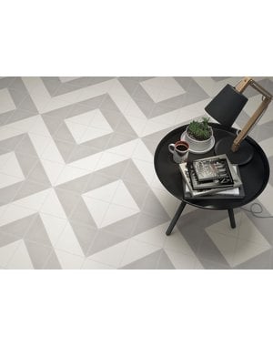 Luxury Tiles Aspen Light Grey and White Triangle Porcelain Tile