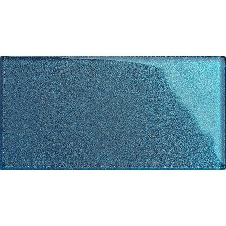 Luxury Tiles Blue Glass Glitter Metro tile 7.5x15cm