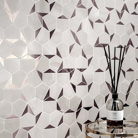 Luxury Tiles Hexagon Silver Ice Mosaic Tile