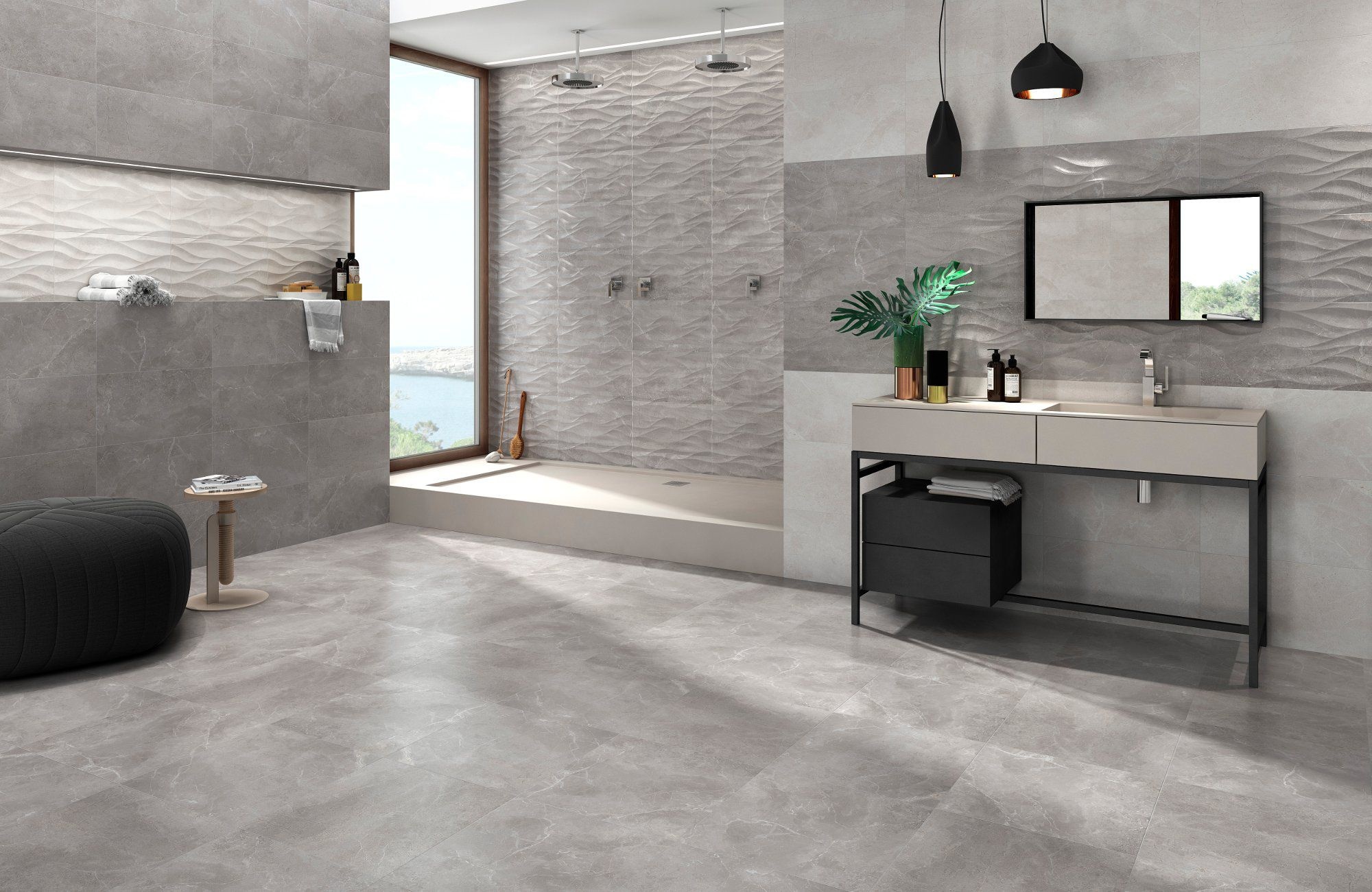 Impact Matt Grey Marble Effect 450x450mm Tile - Luxury Tiles