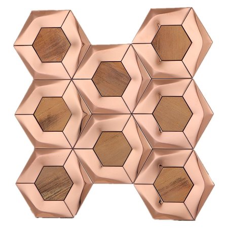 Luxury Tiles Brushed Gold Hexagon Mosaic Tile