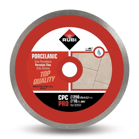 Rubi Tools CPC 250mm 10" Porcelain Tile Diamond Blade