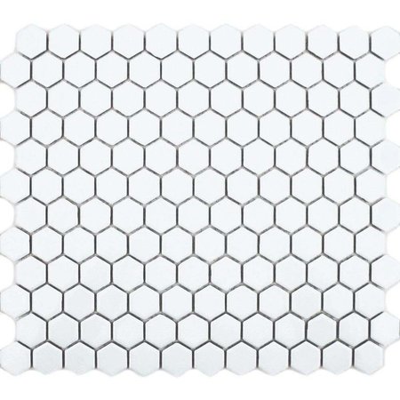 Luxury Tiles Microhex White Matt Floor & Wall tile