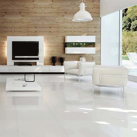 Luxury Tiles Mayfair White Diamond Gloss 600x600mm Wall and Floor Tile