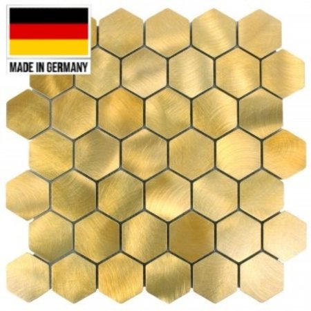 Luxury Tiles Mosaic and Aluminium Golden Honeycomb Tile 30cmx30cm