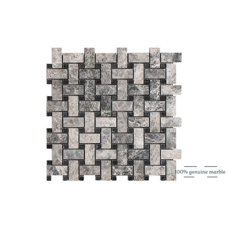 Luxury Tiles Silver Moon Basketweave Wall and Floor Tile 30.5cm x 30.5cm