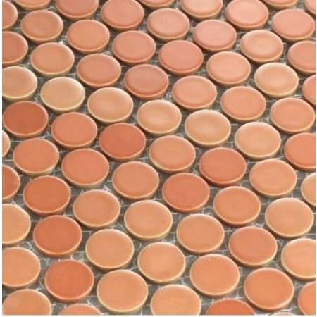 Russet Penny Mosaic Wall and Floor Tile 30.5cm x 30.5cm