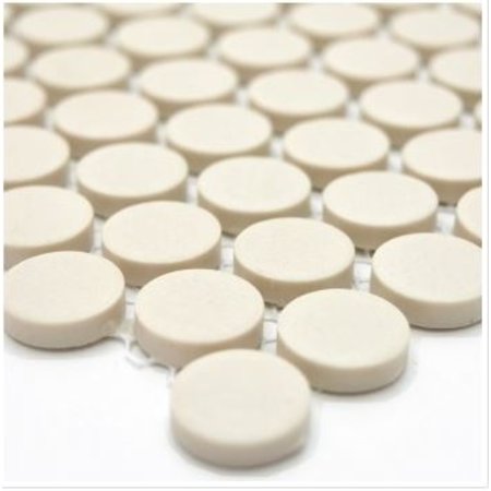 Luxury Tiles Custard Cream Penny Mosaic Floor and Wall Tile