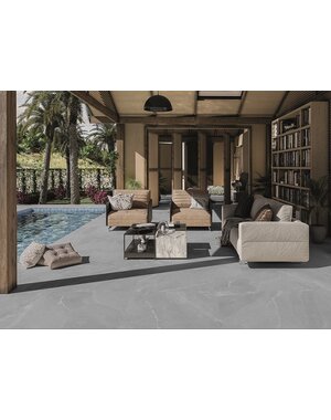 Luxury Tiles XL Venice Grey Stone Effect Anti Slip Porcelain Floor Tile 100x100cm