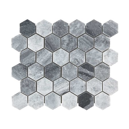 Luxury Tiles Baltic Grey Polished Marble Hexagon Mosaic Wall and Floor Tile