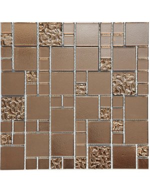 Luxury Tiles Faberge Rose Gold Glass Square Mosaic Tile