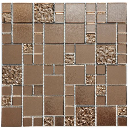 Luxury Tiles Faberge Rose Gold Glass Square Mosaic Tile