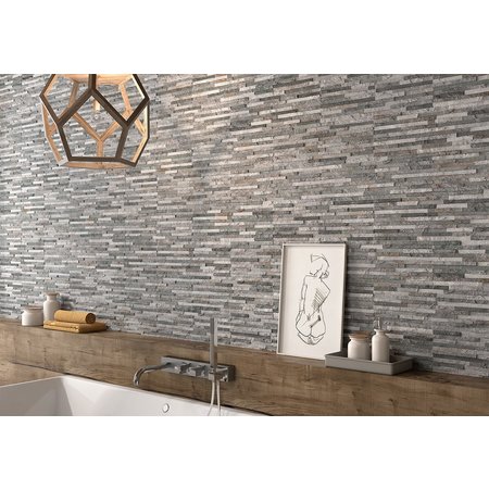 Luxury Tiles Oteca Grey Porcelain Split Face Tile 175x520mm