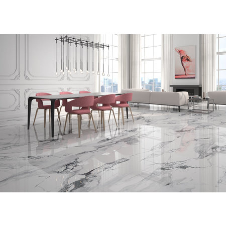 Luxury Tiles Belgravia Calacatta Marble Effect 750x750mm Tile