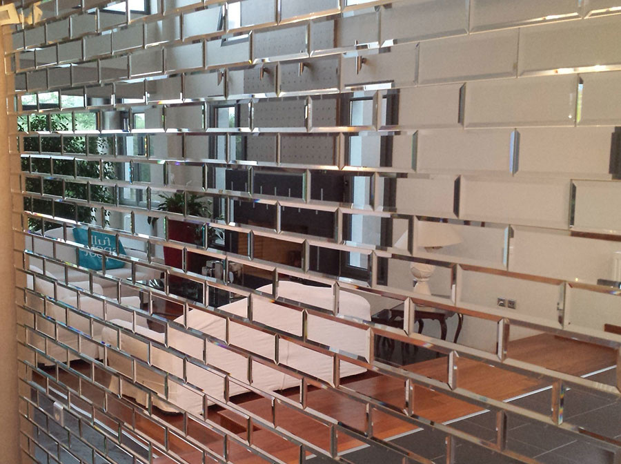 Dior Glass Mirror Brick Metro 7 5x20cm, Glass Mirror Tiles Wall