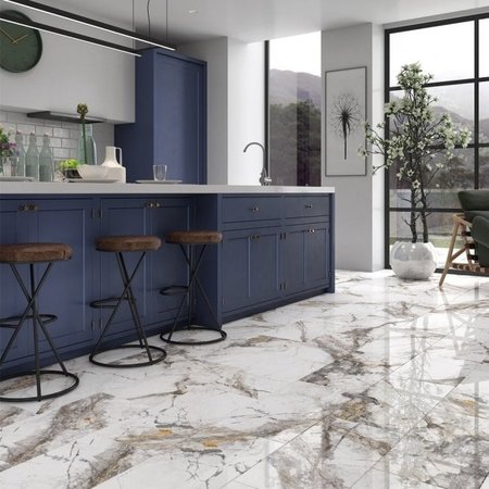 Luxury Tiles Savona Marble Gloss Porcelain 30cm x 60cm Wall & Floor Tile