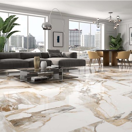 Alistair Mackintosh Piero Gold Creama Marble Effect Porcelain Tile