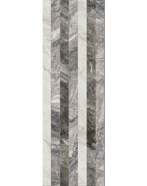 Luxury Tiles Glacier White Grey Linear Marble Effect 28x85cm Tile