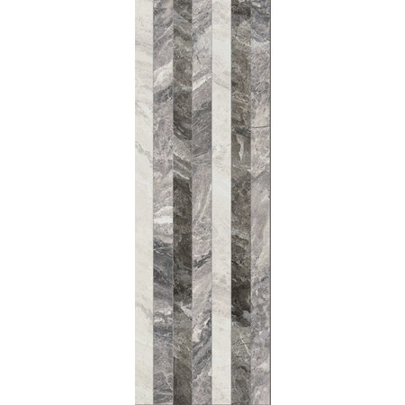 Luxury Tiles Glacier light Grey Marble Effect 28x85cm Ceramic Wall Tile
