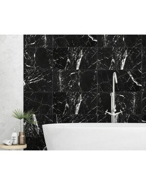 Luxury Tiles White Gold & Jet Black Marble Effect 60x30cm Wall Tile