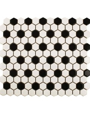 Luxury Tiles Shapes Hexagon Matt White Black Mosaic Tile