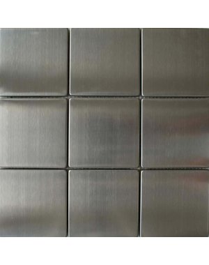Luxury Tiles Imperial Silver Brushed Square Mosaic Tile