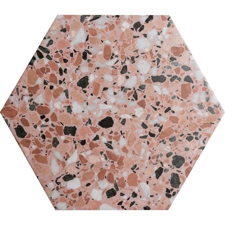 Verona Terrazzo Hexagon Blush Porcelain Tile