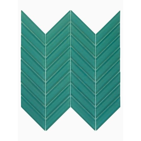 Luxury Tiles Isodore Jade Green Chevron Mosaic Tile