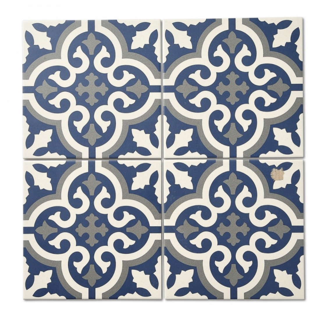 Manor House Blue Pattern Floor and Wall Tile - Luxury Tiles