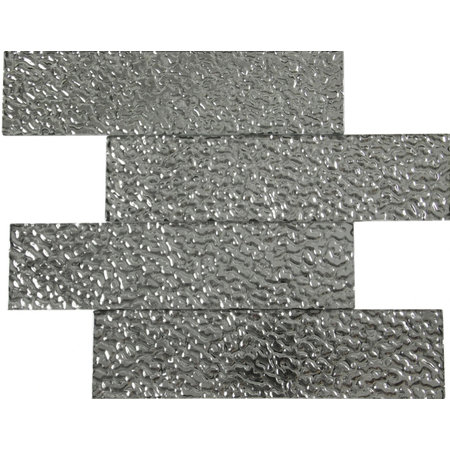 Luxury Tiles Shimmer Silver Structured Metro Wall Tile 7.5x30cm