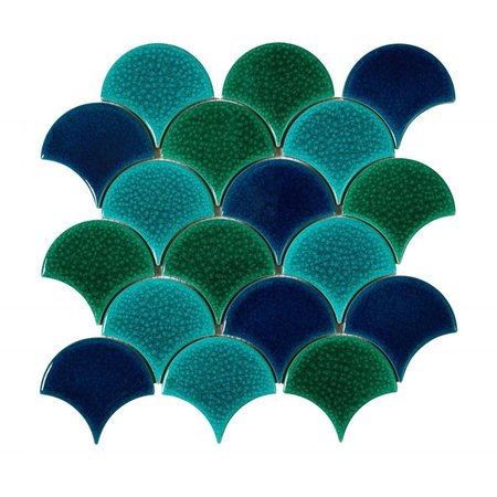 Luxury Tiles Drops Persian Teal Blue Atlantis Mosaic Tile