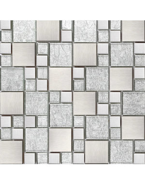 Luxury Tiles Fantasy Silver Square Mix Mosaic Tile