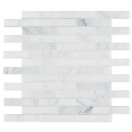 Luxury Tiles Carrara Marble Honed Brick Mosaic 30x35cm Tile