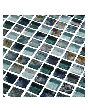 Luxury Tiles Rotomaire Blue Glass Square Mosaic 30x30cm