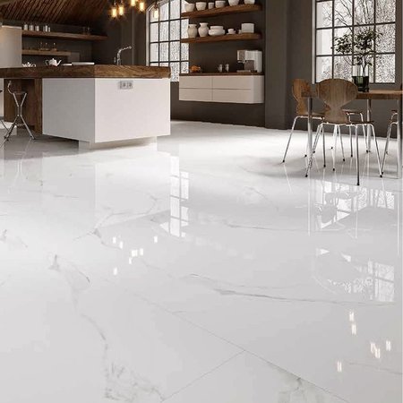 Verona Carrara Marble Effect Gloss Tile 100x100cm