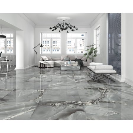 Dune SELENE DARK POLISHED PORCELAIN TILES 900X900mm