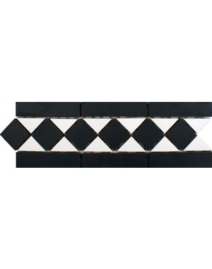 Luxury Tiles Classic Victorian Quarry Black And White Border Tile