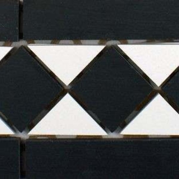 Classic Victorian Quarry Black And White Border Tile 28.5x9.5cm
