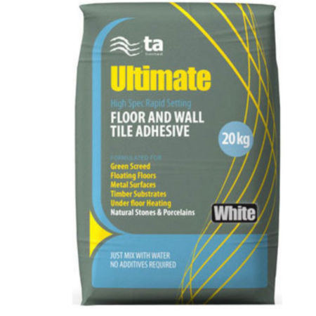 White Floor and Wall High Spec Rapid Setting Tile Adhesive 20kg