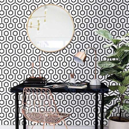 Luxury Tiles Barcelona Black and White Hexagon Marble Mosaic Tile