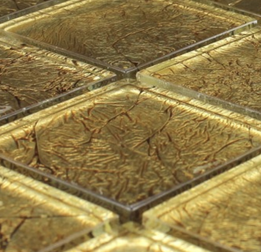 Stefany Gold Mosaic Glass Effect Tile 305x305cm Luxury Tiles