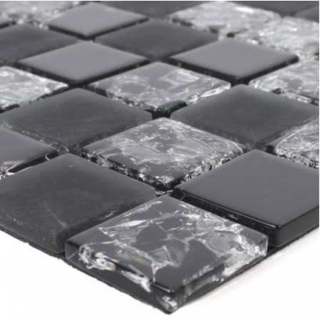 Luxury Tiles Egon Black Peel and Stick Mosaic Tile - Self adhesive