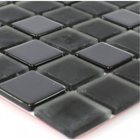 Luxury Tiles Black Peel and Stick Glass Mosaic Tile -Self Adhesive