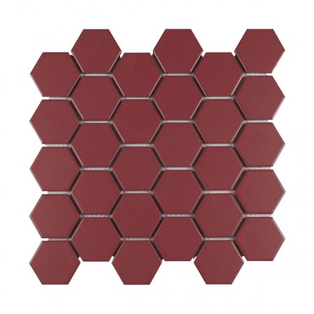 Luxury Tiles Hexagon Red Honey Mosaic Tile 27.2x28.2cm