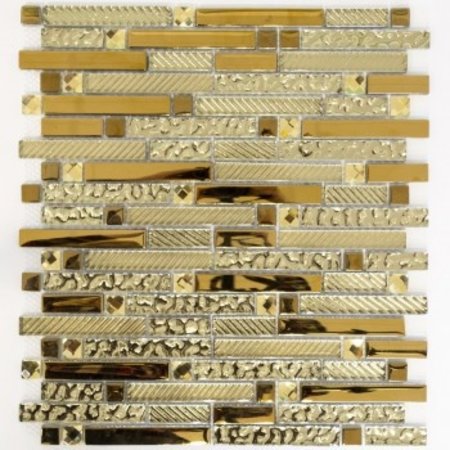 Luxury Tiles Chiara Gold Glass Mosaic Tile 31x34cm